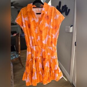 NWT Hutch Orange And Pink Floral Mini Dress XL